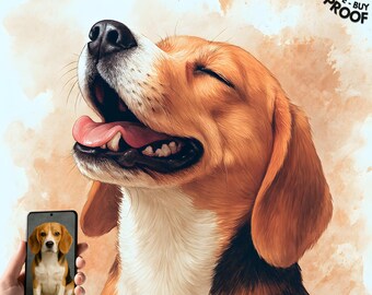 Custom Pet Portrait Watercolor Painting from Photo, Memorial Gift for Dog Owners, Personalized Wall Decor for Dog & Cat Lovers Pet Loss Gift