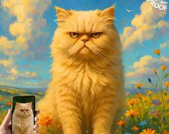 Custom Pet Portrait: Personalized Oil Painting, Cherished Memento for Pet Parents