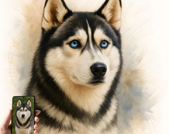 Custom Dog Portrait Watercolor Painting from Photo, Memorial Gift for Cat Owners, Personalized Wall Decor for Dog & Cat Lovers Pet Loss Gift