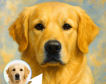 Custom Dog Portrait Keepsake: Bespoke Oil Painting, Touching Memorial Gift for Cat and Dog Lovers