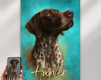 Custom Dog Portrait Oil Painting from Photo, Memorial Gift for Dog Owners, Personalized Wall Decor for Dog & Cat Lovers, Pet Loss Gift