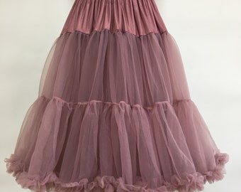 1950s  High Quality Petticoat 25 inch length In Dusty Pink