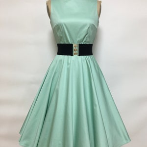 Vintage Inspired dress   Swing Dress Holiday  Hepburn Quality Cotton Satin
