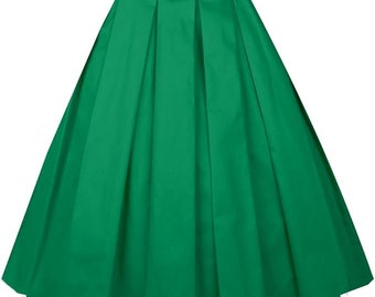 Claudia  Pleated Skirt In Green