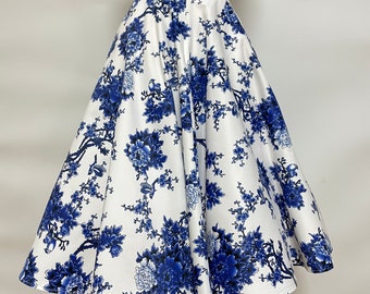 1950s  Midi Full Circle Swing skirt  pocket -  Betty