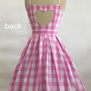 Robe Vichy à Carreaux Bubblegum Blanc Rose Livraison Rapide