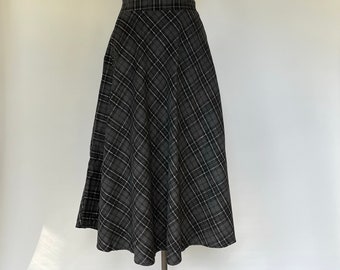 ADELE A Line Plaid  Maxi Skirt