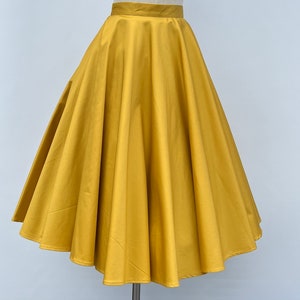 Betty 1950s Cotton Midi Full Circle Swing Skirt with Pocket