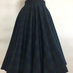 Tartan Plaid Skirt Christmas Skirt  Holiday Skirt Party Skirt  Swing Circle Skirt Betty