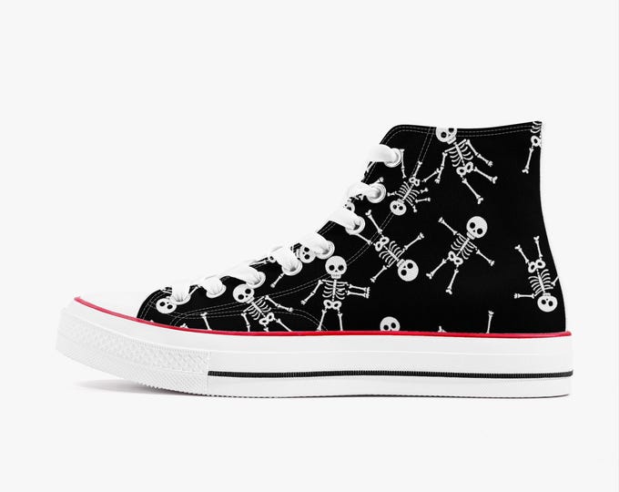 Featured listing image: Skull Art High-Top Sneakers: Unisex Canvas Streetwear Shoes