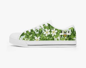 Dedah 1048 Floral Low-Top Canvas Green Sneakers