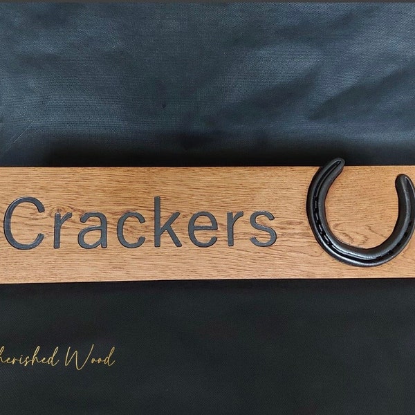 Personalised Wooden Solid Oak Stable Door Sign