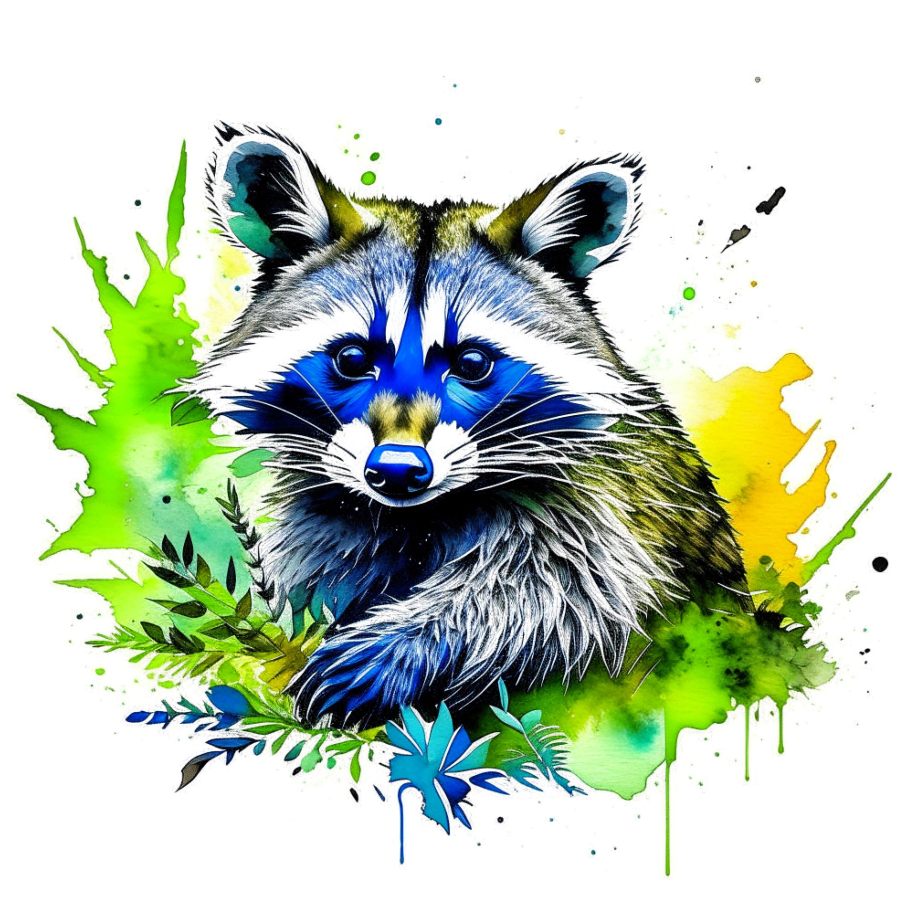 Digital Racoon Raccoons Digital Art Raccoon Clipart 15 High Quality Jpgs Digital ...