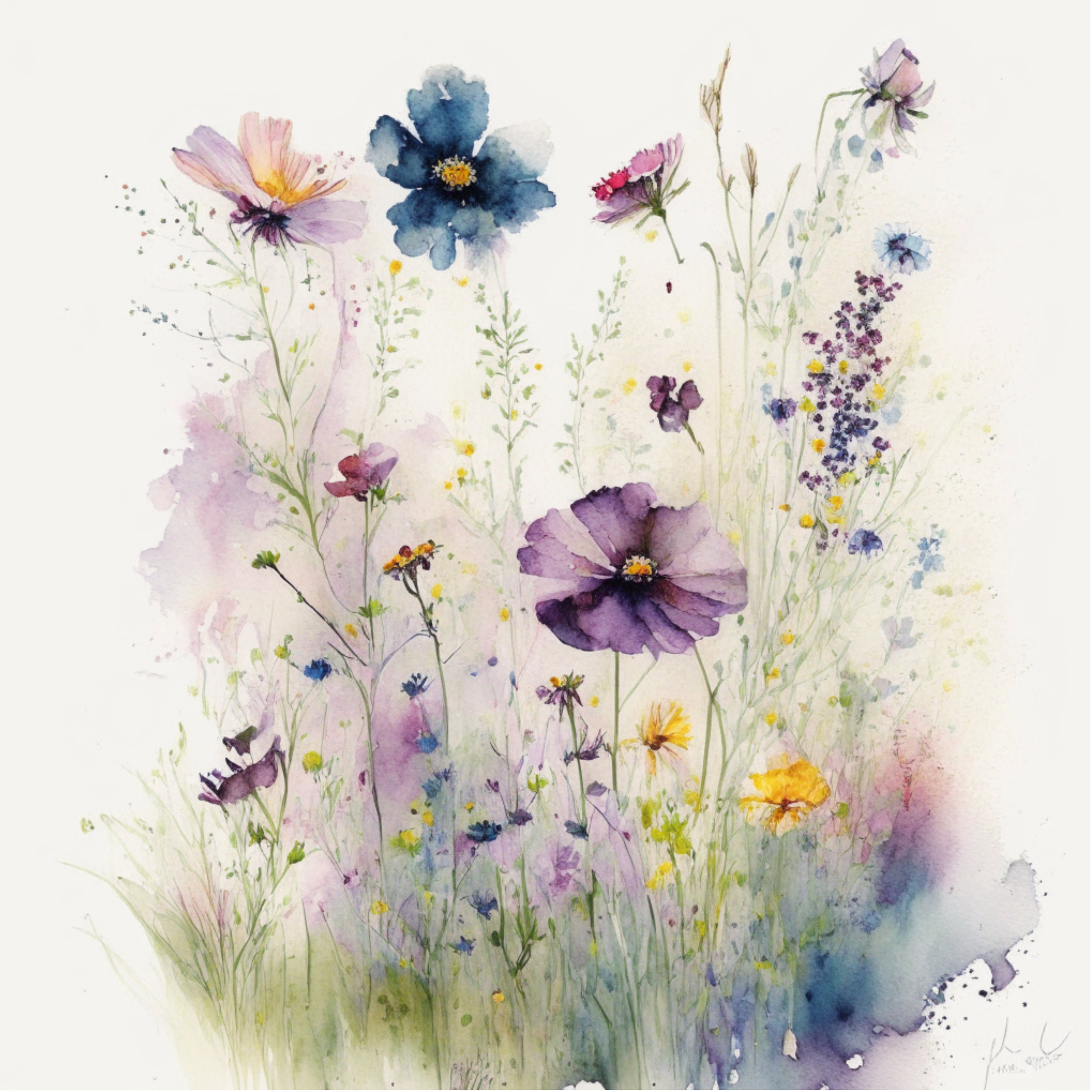 Wildflowers Digital Art | Flowers Clipart | 10 High Quality Jpgs ...