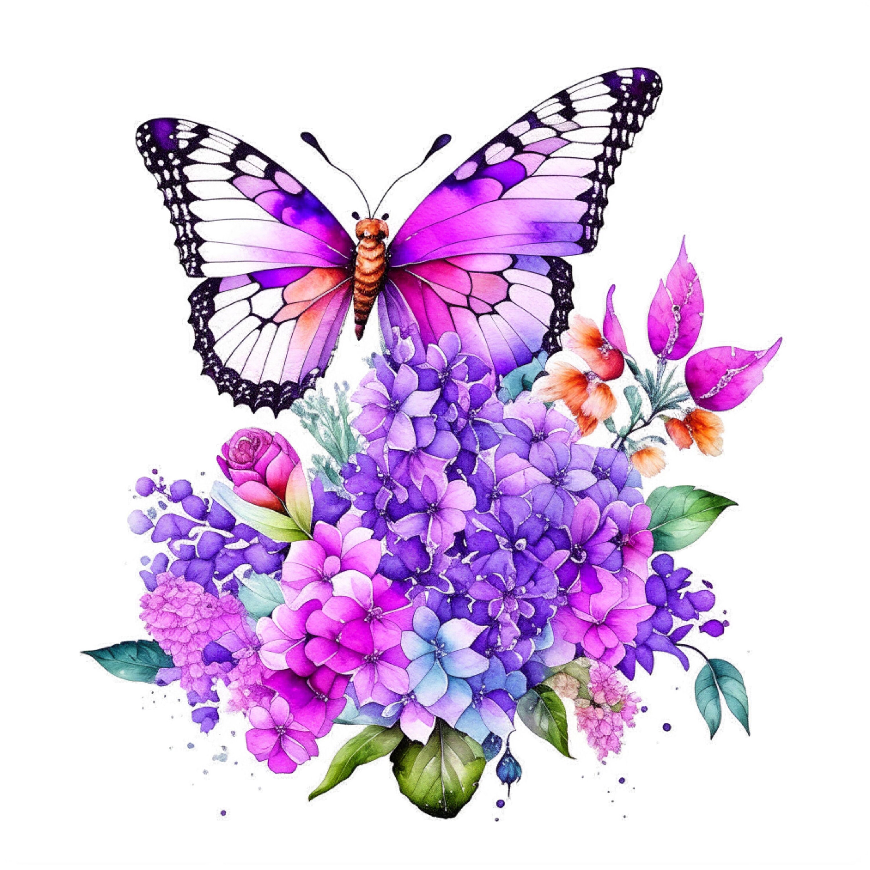 Butterfly Bush Digital Art Clipart 10 High Quality Jpgs Digital