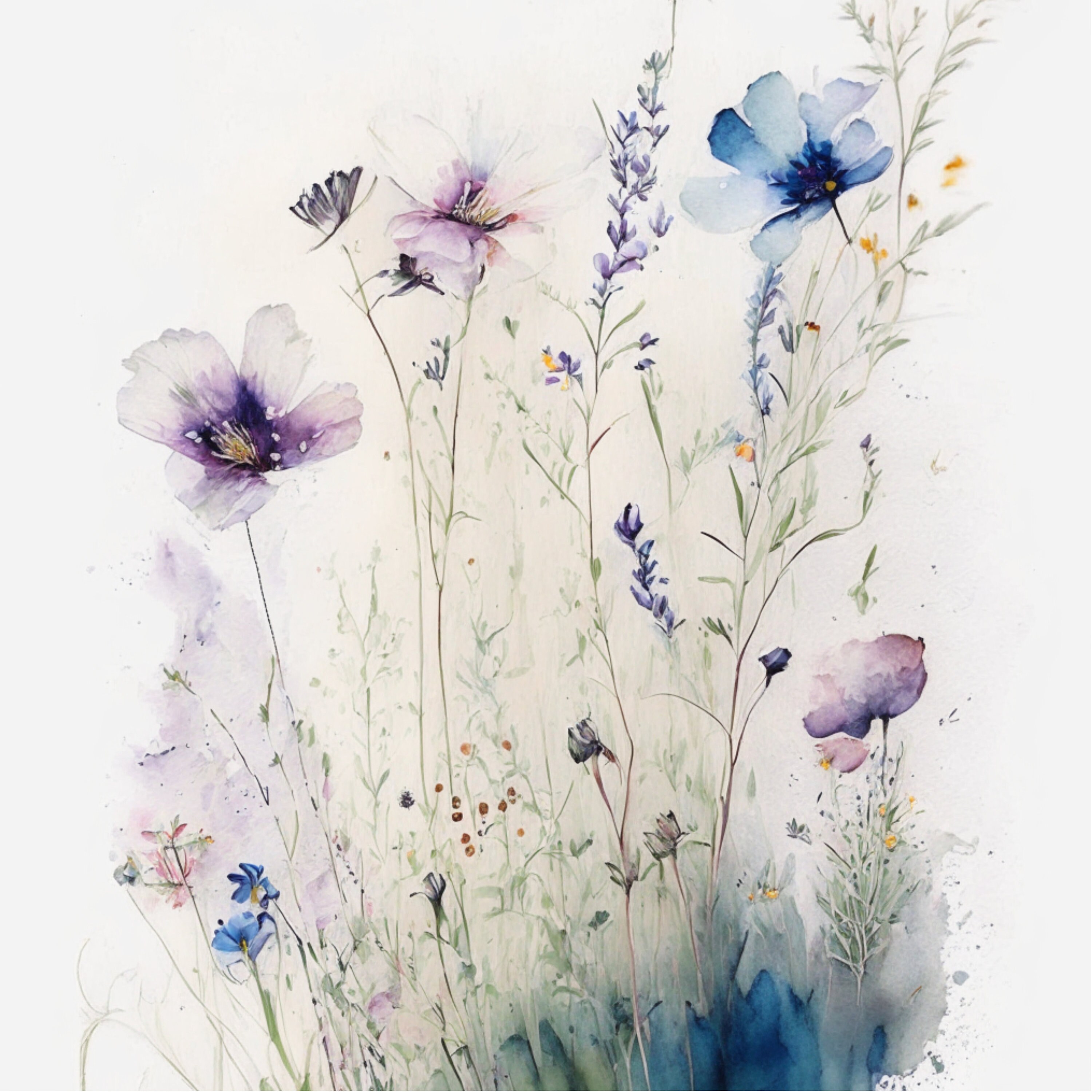 Wildflowers Digital Art Flowers Clipart 10 High Quality Jpgs Digital ...