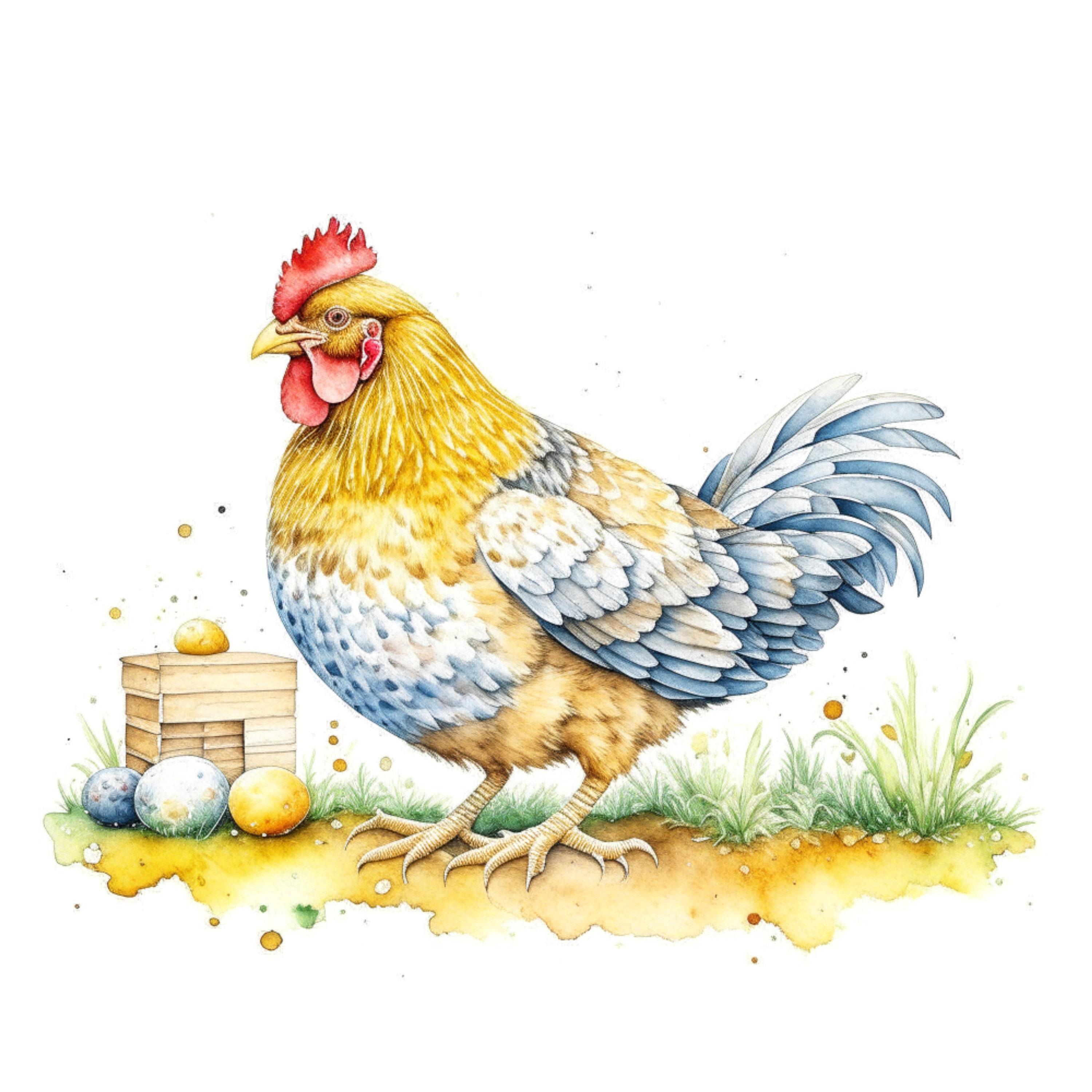Hamburg Chicken Digital Art | Chickens Clipart | 15 High Quality Jpgs ...