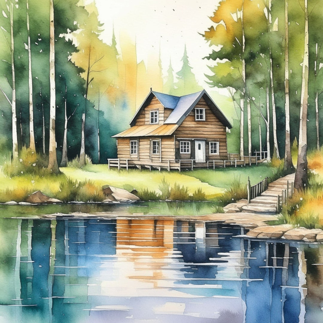 Image result for Cabin on a Lake Knife Digital Art | Cabins Clipart | 15 High Quality ...