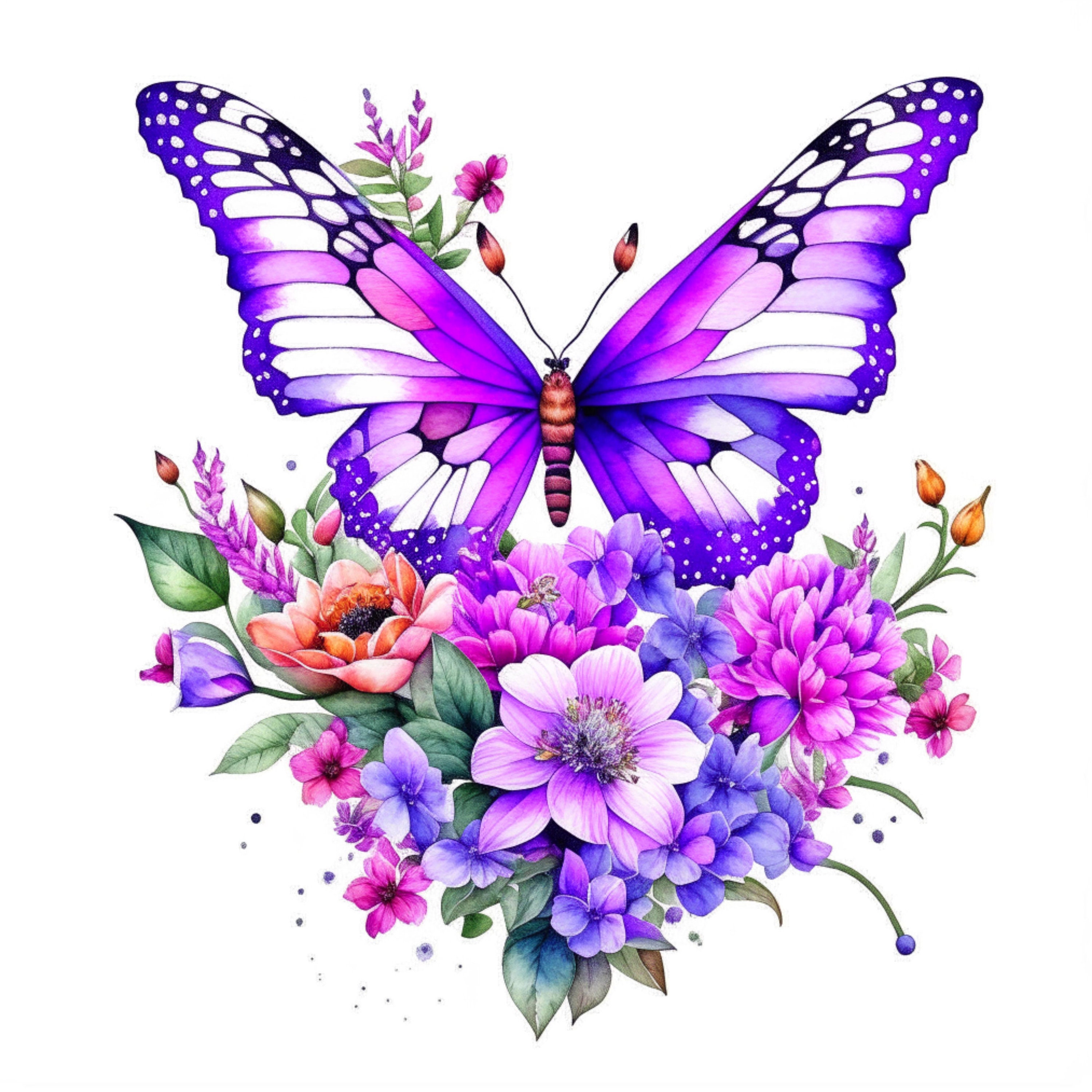 Butterfly Bush Digital Art Clipart 10 High Quality Jpgs Digital