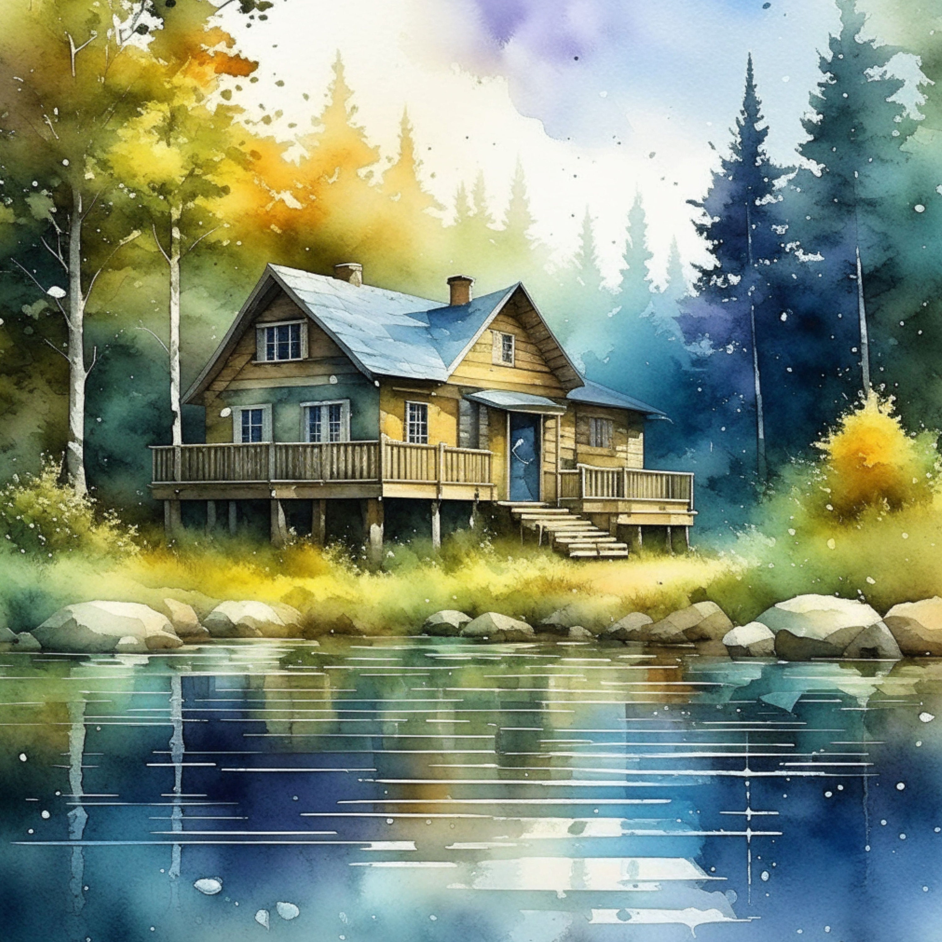 Image result for Cabin on a Lake Knife Digital Art | Cabins Clipart | 15 High Quality ...