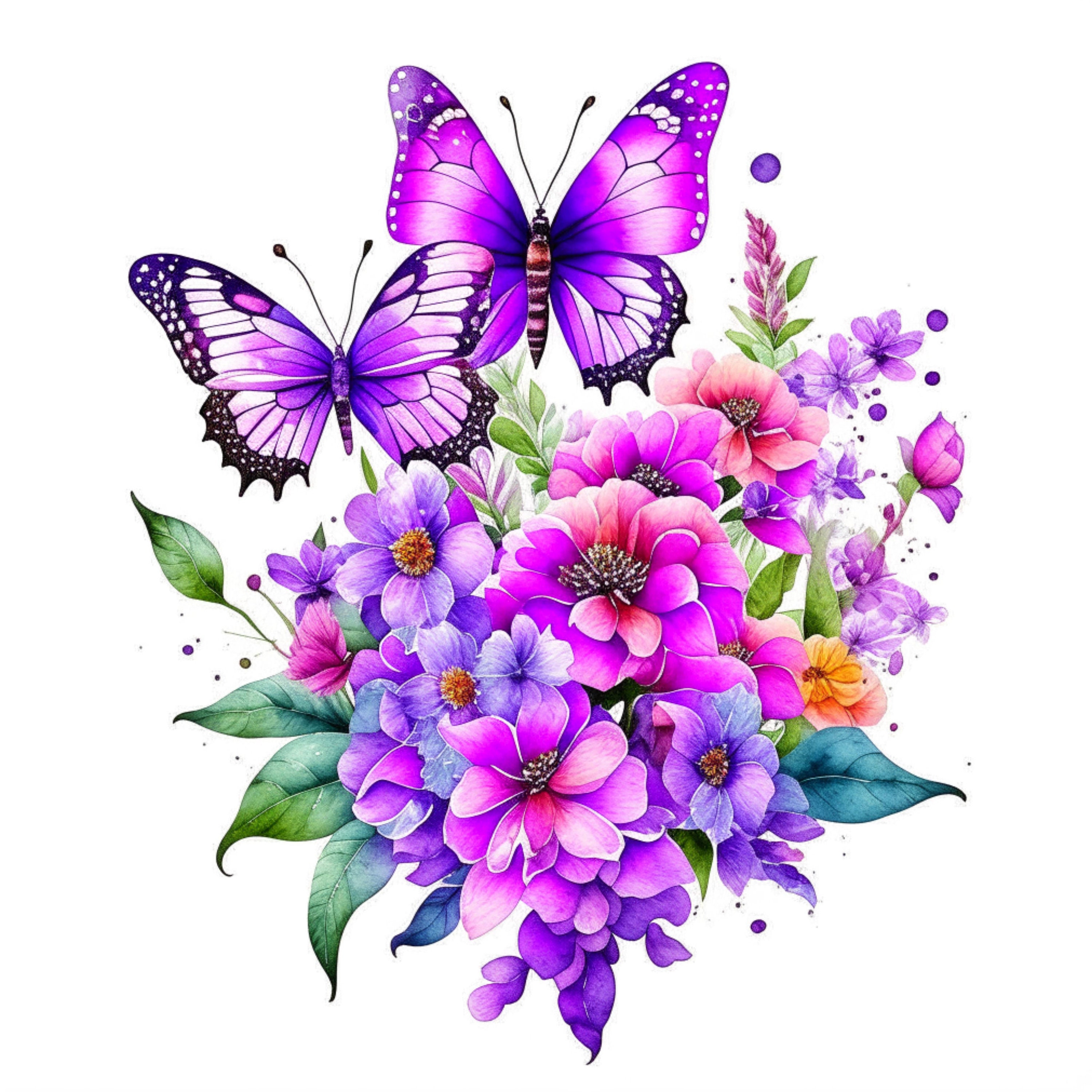 Butterfly Bush Digital Art Clipart 10 High Quality Jpgs Digital