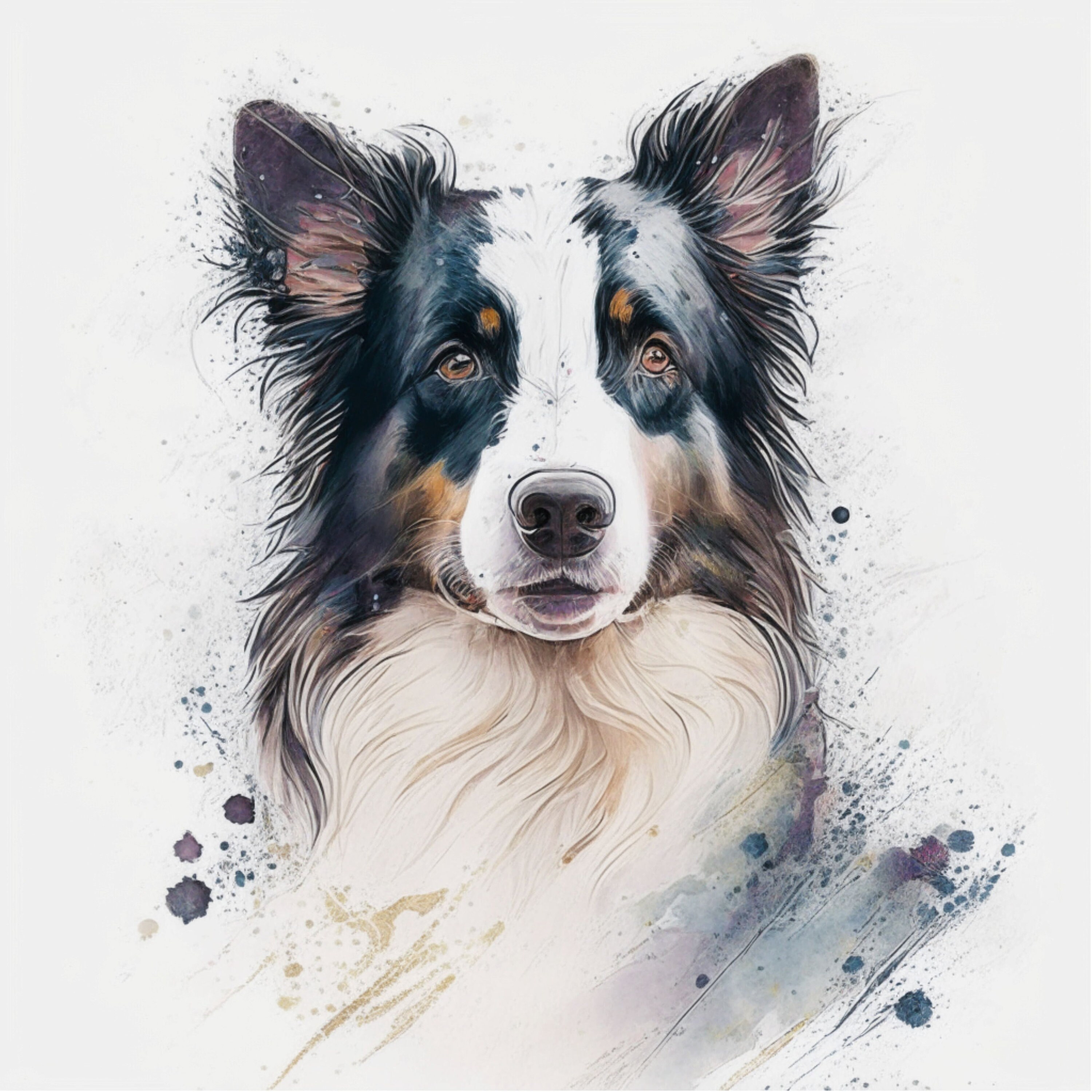 Border Collie Dog Digital Art | Dogs Clipart | 10 High Quality Jpgs ...