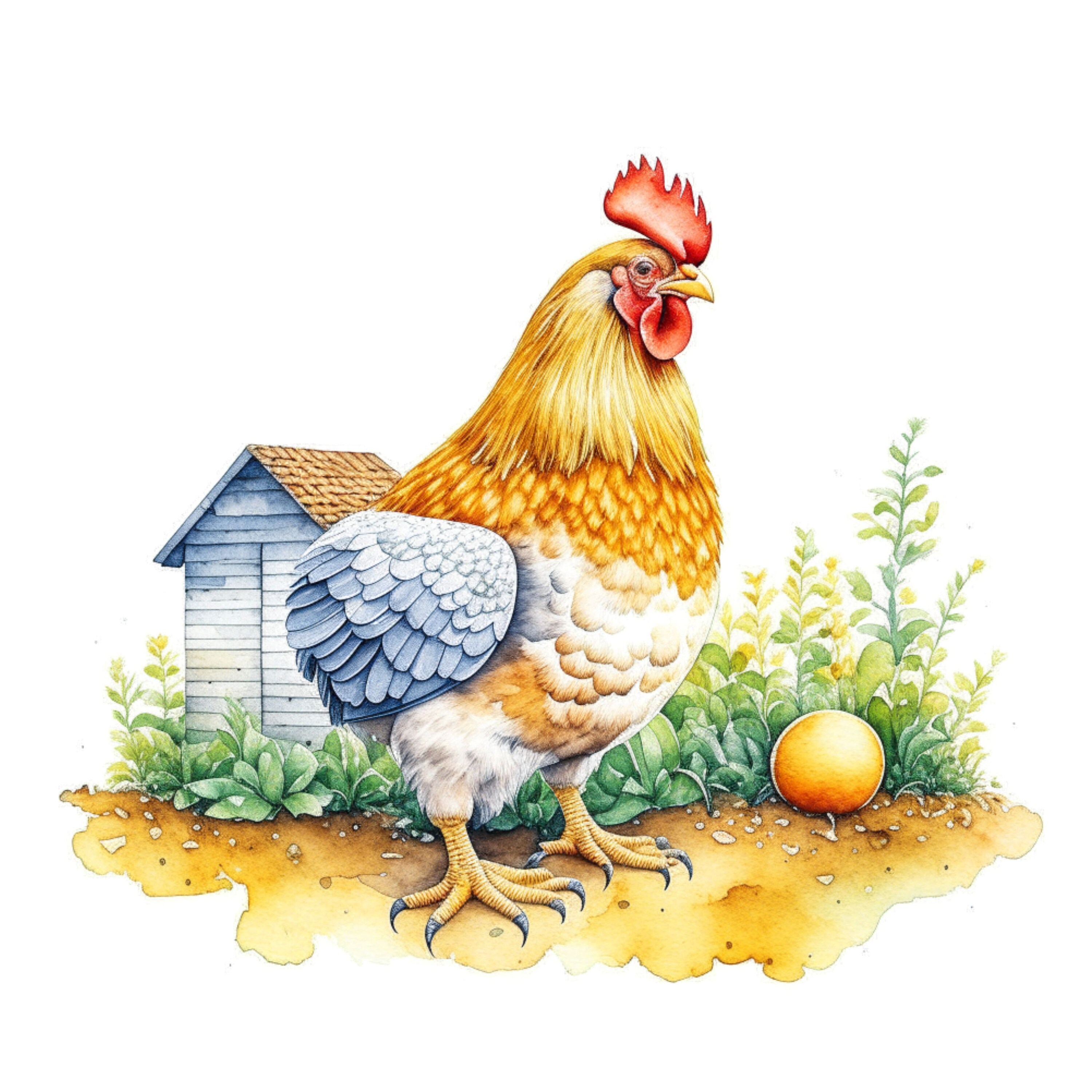 Hamburg Chicken Digital Art | Chickens Clipart | 15 High Quality Jpgs ...