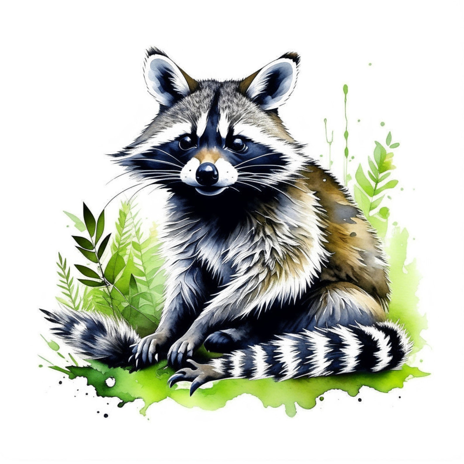 Digital Racoon Raccoon Digital Art | Raccoon Clipart | 10 High Quality Jpgs | Digital ...