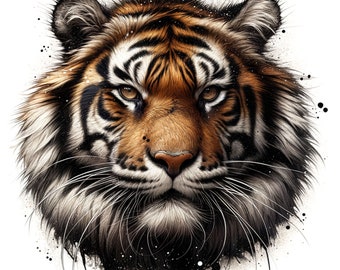 Endangered Species | Animals | Sunda Island Tiger Digital Art | Tigers Clipart | 15 High Quality JPGs | AI Art | Digital Download | Paper