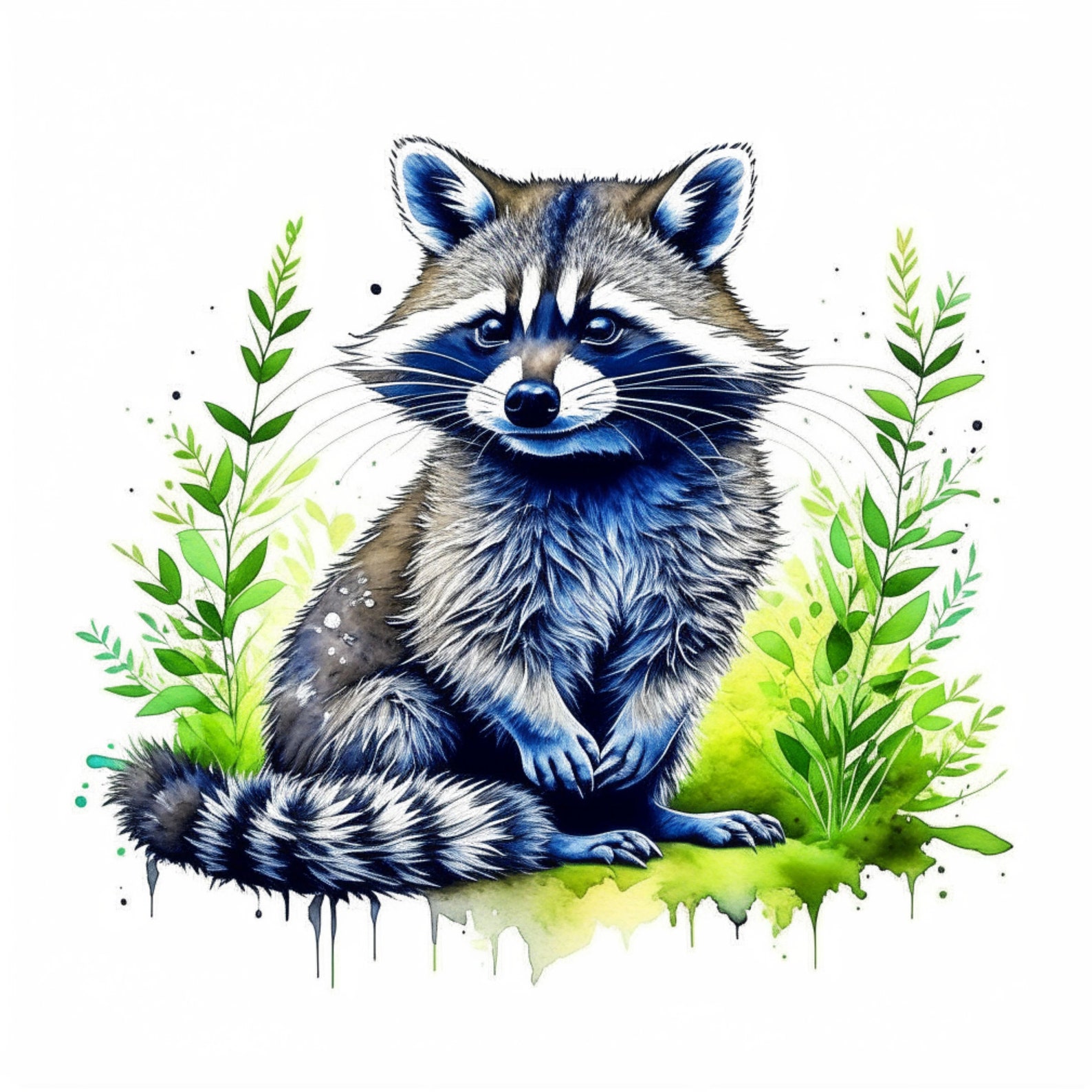 Digital Racoon Raccoon Digital Art | Raccoon Clipart | 10 High Quality Jpgs | Digital ...