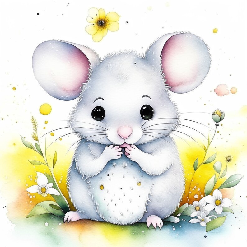 Cute Mouse Digital Art Mouse Clipart 15 High Quality Jpgs Digital