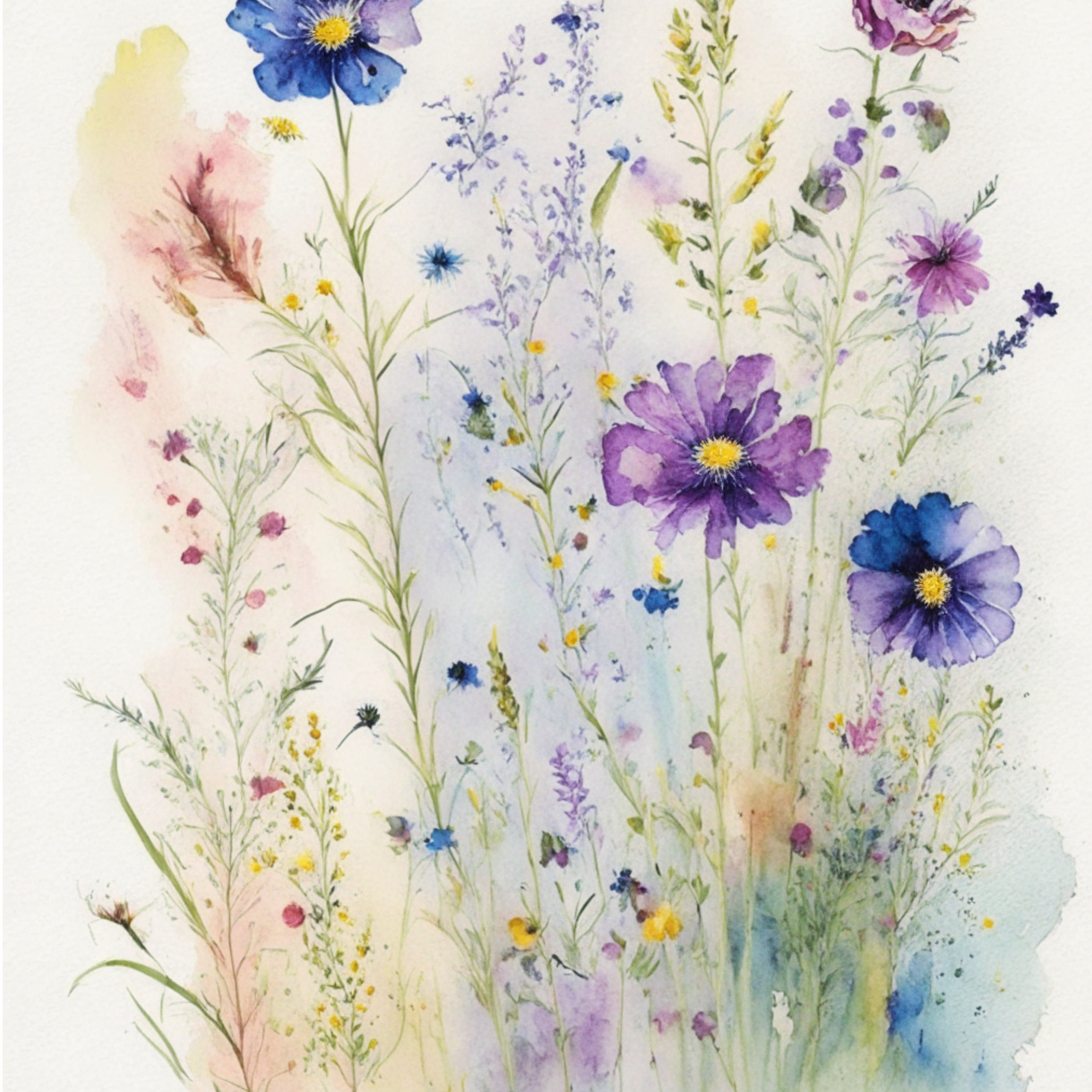 Wildflowers Digital Art Flowers Clipart 10 High Quality Jpgs Digital ...