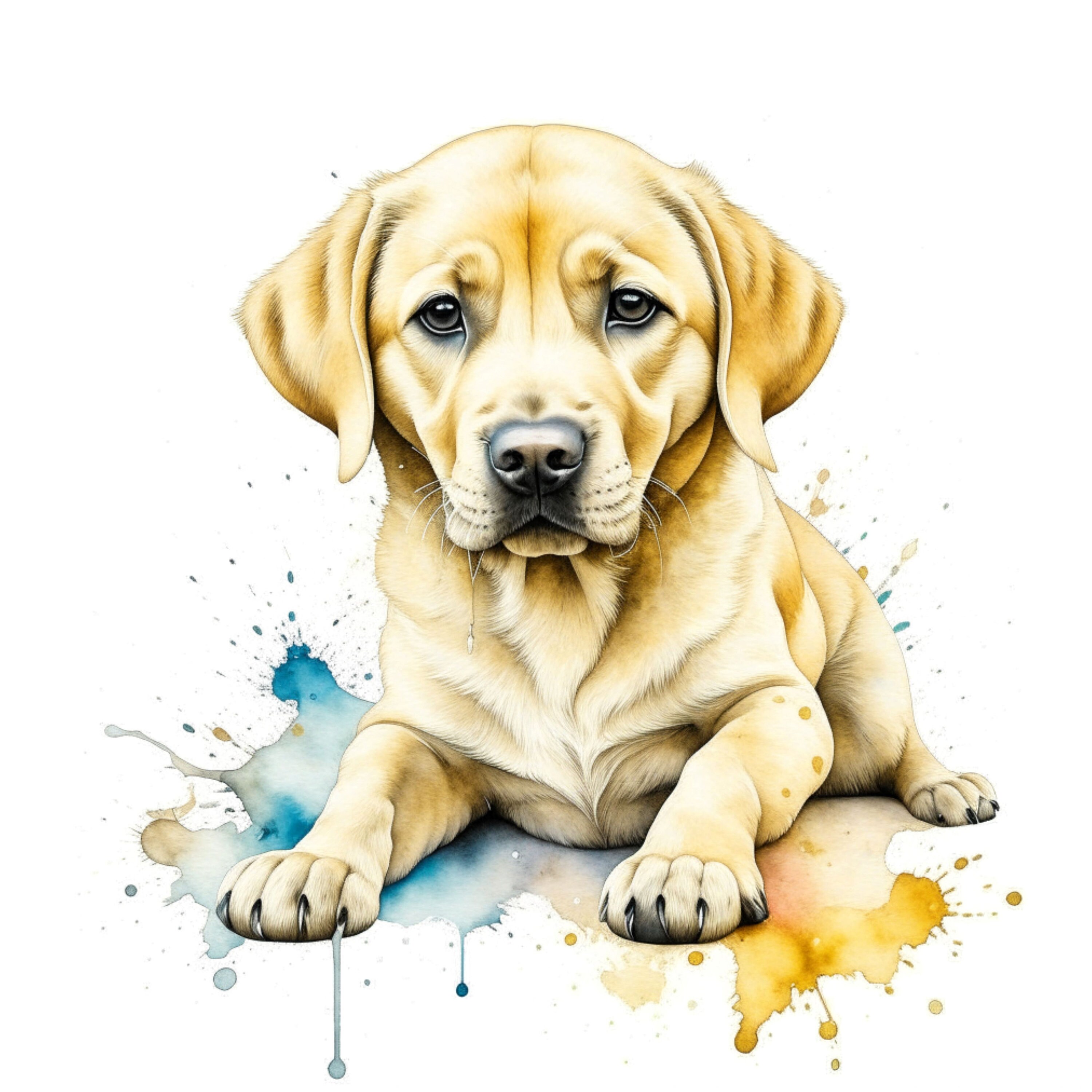 Yellow Labrador Puppies Digital Art Lab Puppy Dog Clipart - Etsy