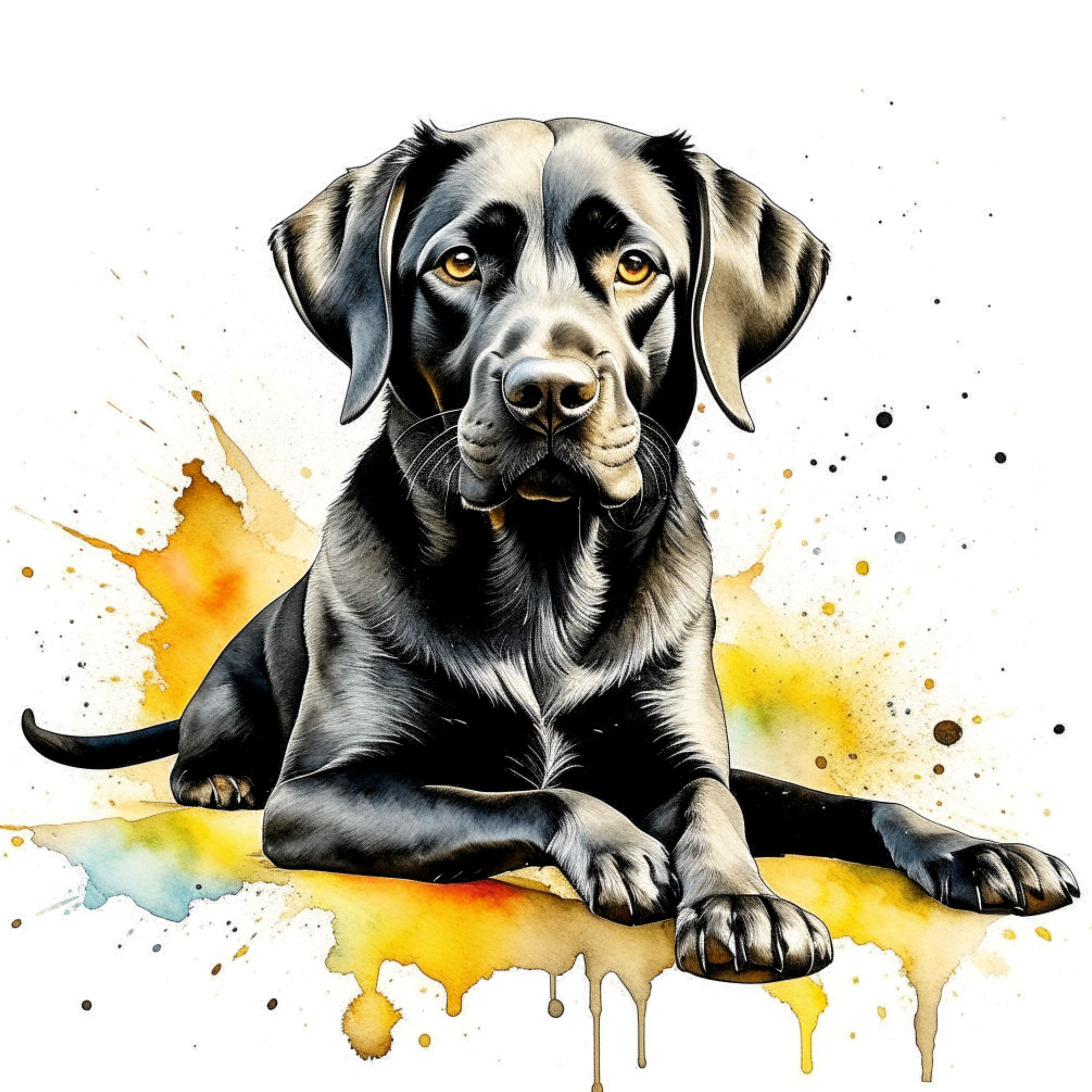 Black Labrador Puppies Digital Art | Lab Puppy | Dog Clipart | 15 High ...
