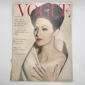 Vintage Vogue Magazine October 15, 1959 - Irving Penn Cover