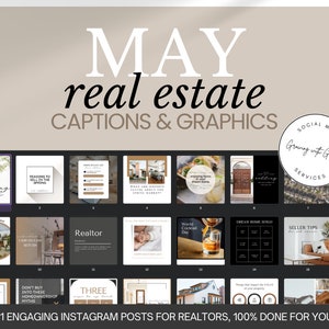 May Social Media Posts with Captions | Real Estate Agent Social Media May | Spring Real Estate Posts