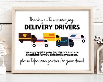 Letrero de agradecimiento para repartidores, personalizable e imprimible (descarga instantánea)