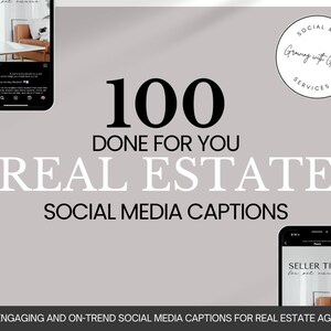 100 Social Media Captions Real Estate | Done for you real estate marketing | Real Estate CAPTIONS