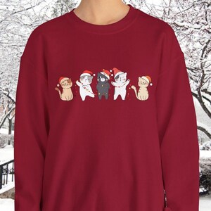 Cute Cat Christmas lights Sweatshirt,Cat Lover Gift Christmas, Womens Christmas Sweatshirt, Cat Holiday Sweatshirt, Cat Mommy Christmas Gift