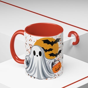 Halloween Mug, Ghost Coffee Mug, Spooky Bat Mug, Halloween Decor, Cute Halloween Gift, Cute Halloween Mug, Cute Ghost Decor, Ghoul Cup