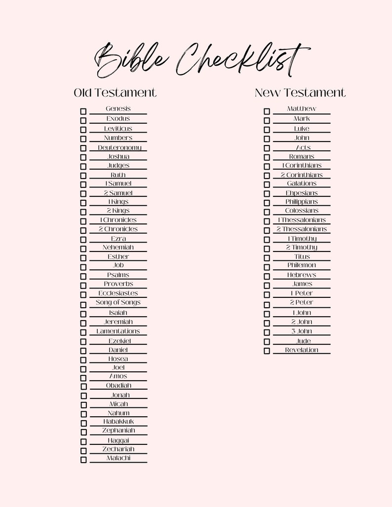 Bible Checklist - Etsy