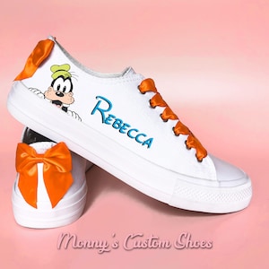Women&#39;s Custom Goofy Shoes | Personalised Vacation Trainers | Customised Character Kicks | Bride Holiday Sneakers