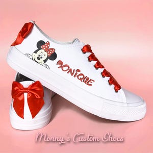 Womens Custom Mouse Shoes | Personalised Vacation Trainers | Customised Character Kicks | Bride Holiday Sneakers