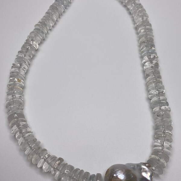 Clear square dangle necklace