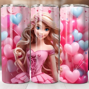 3D Tumbler Wrap Princess Fantasy Tea Party, 20oz Skinny Straight & Tapered High Quality JPG PNG 300dpi, Instant Digital Download Only