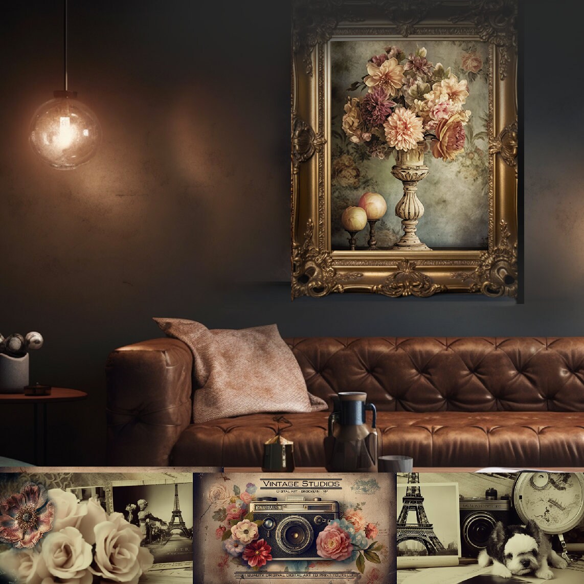 Vintage Flower Painting Printable Wall Art Wall Art Antique Art