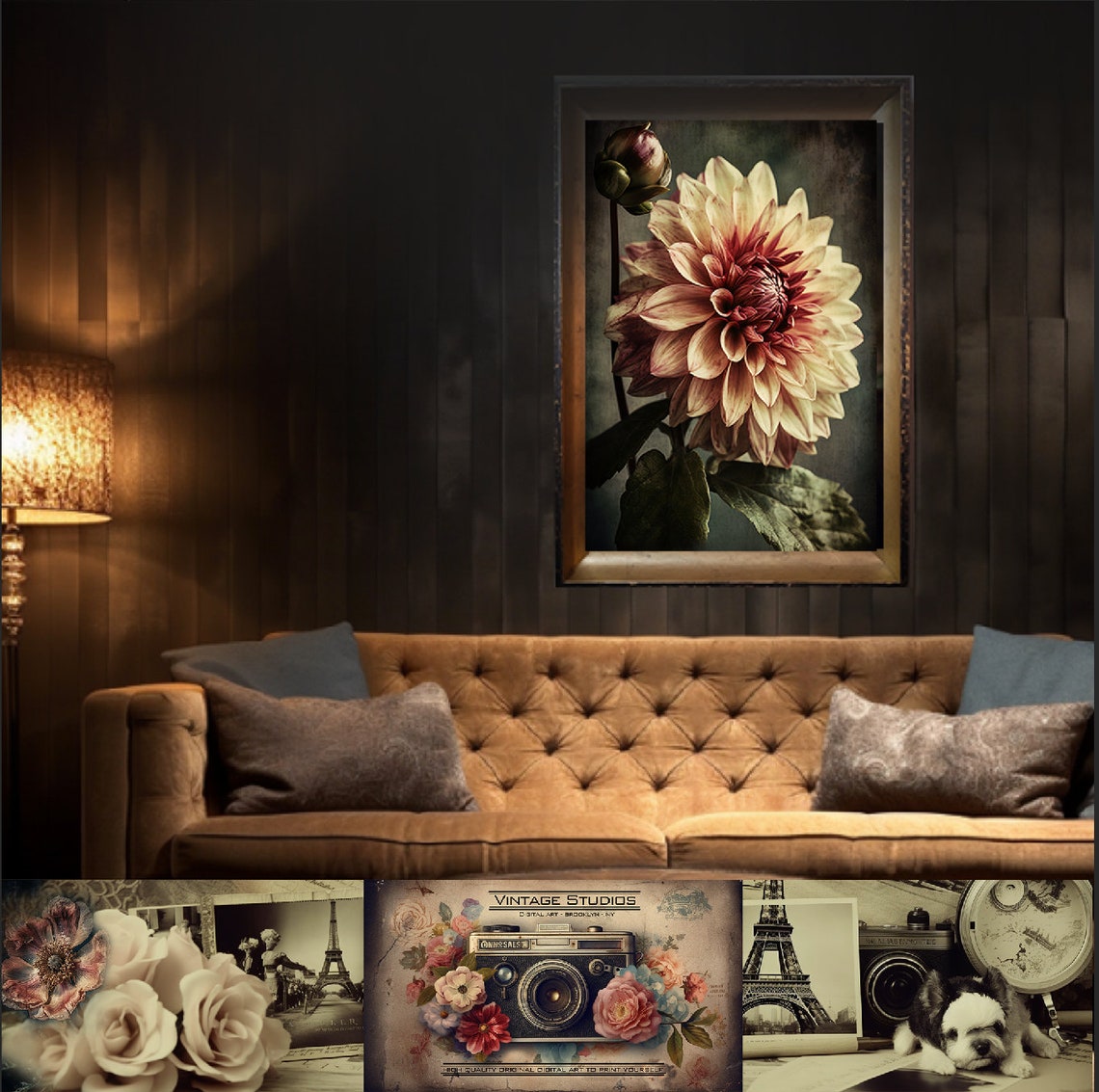 Vintage Flower Painting Printable Wall Art Wall Art Antique Art Print ...