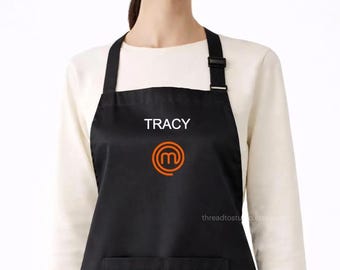 Personalized Master chef Apron - Embroidered Home Cook Gift - 100% Polyester Lightweight