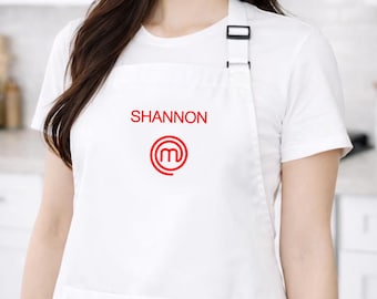 Personalized Master chef Apron - Embroidered Home Cook Gift - 100% Polyester Lightweight