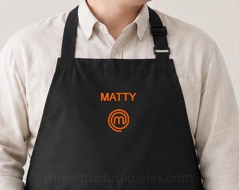 Plus-Sized MasterChef Aprons | 100% Polyester Black Bib Apron Gift for Cooks